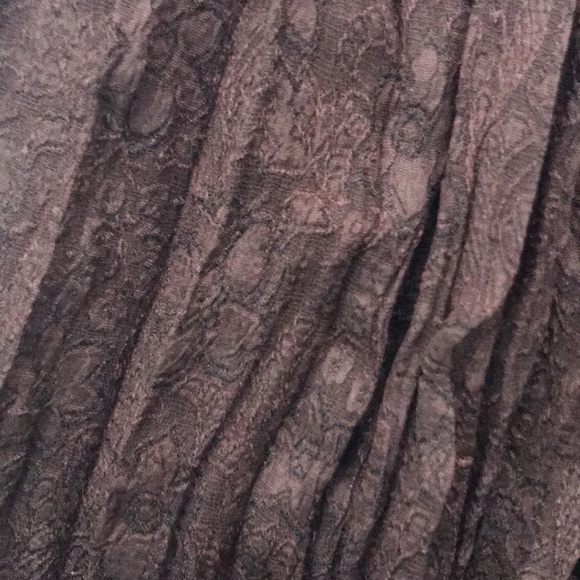 Vintage Tantrums Collection Brown Floral Embossed Broomstick Skirt - Picture 5 of 7